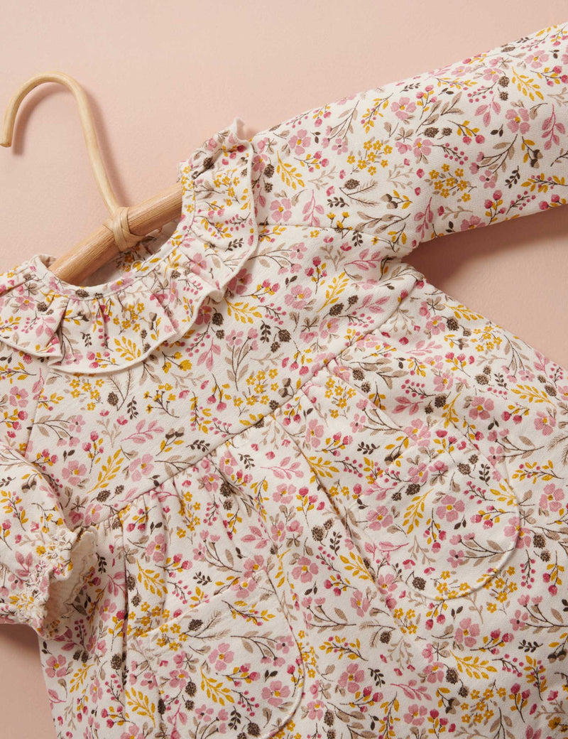 Fleece Dress - WINTER FLORAL PRINT
