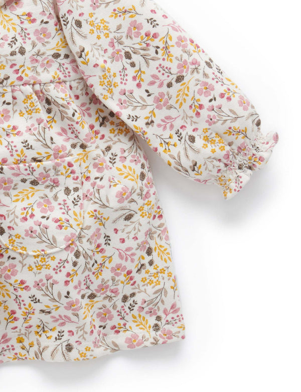 Fleece Dress - WINTER FLORAL PRINT