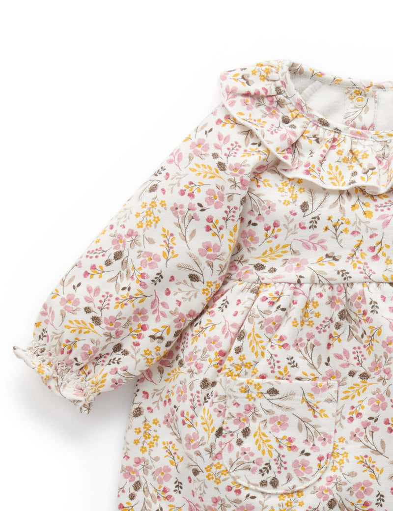 Fleece Dress - WINTER FLORAL PRINT