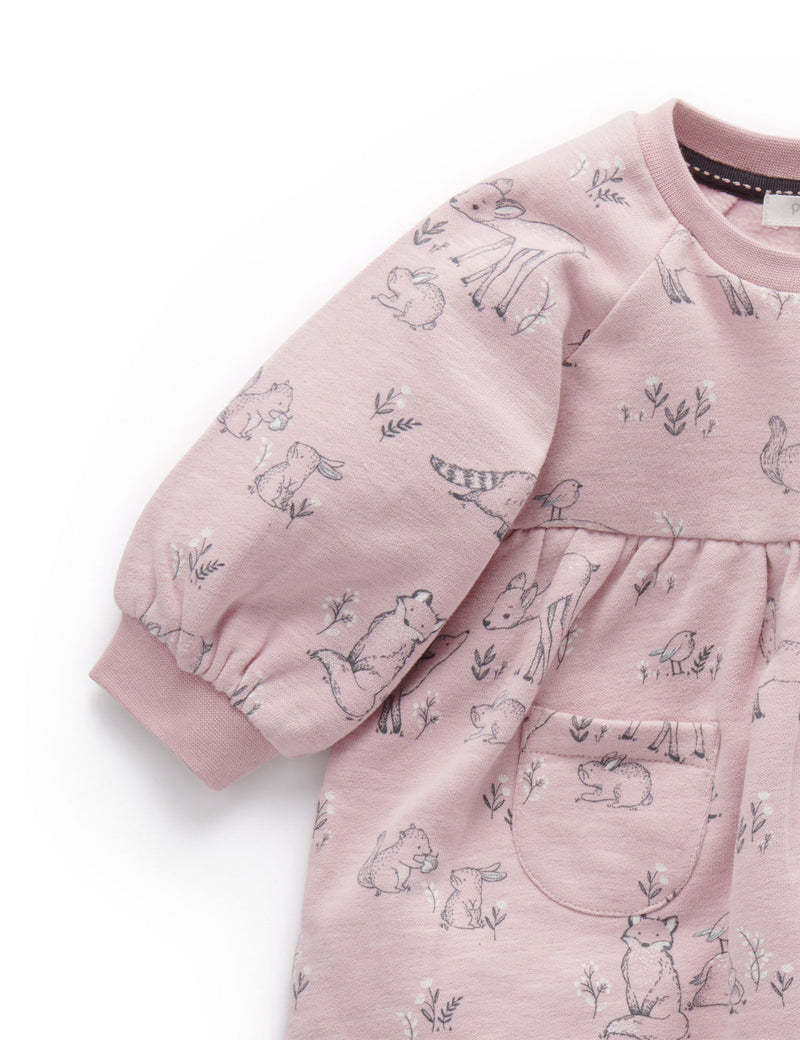 Fleece Dress - Forest Gathering Print