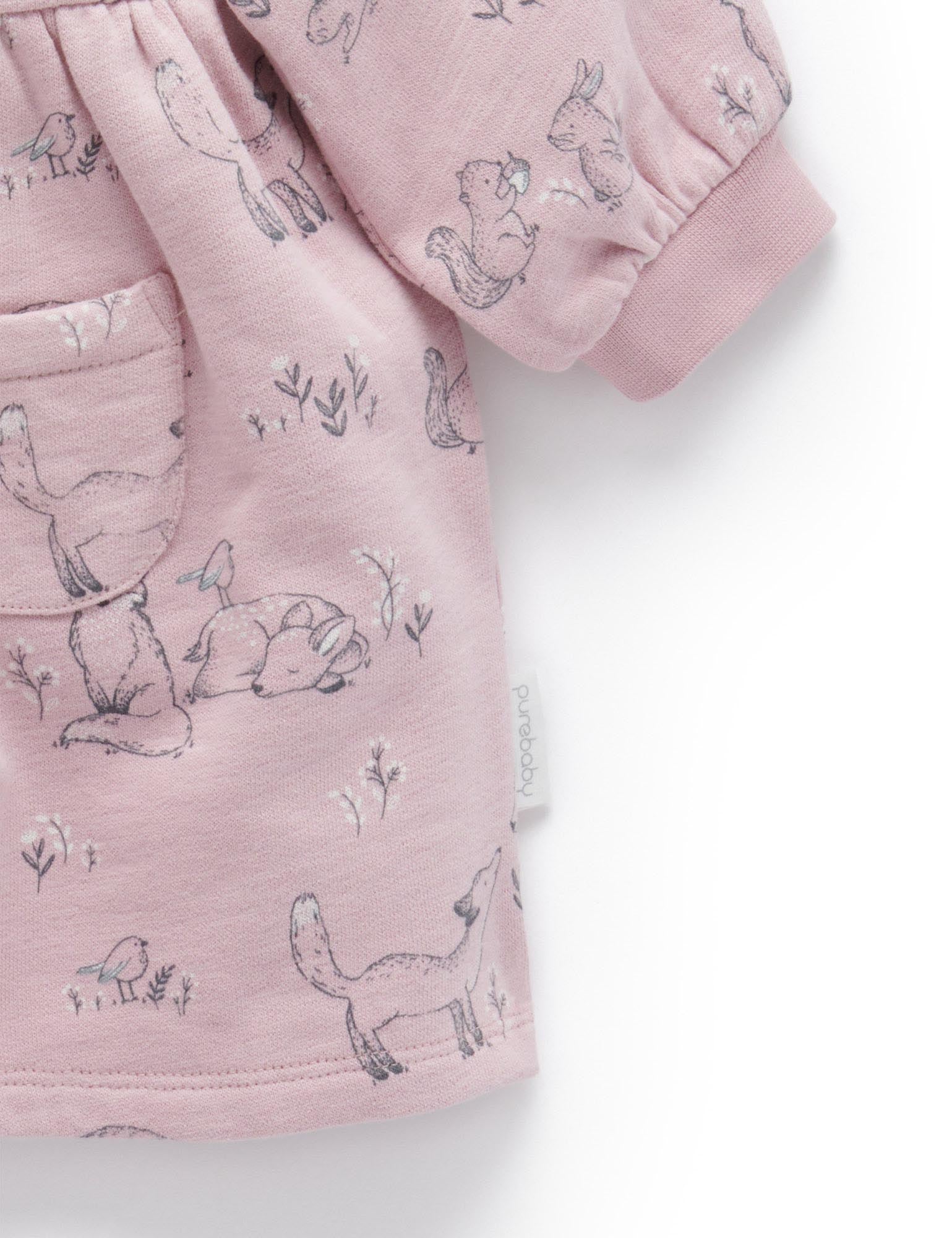 Fleece Dress - Forest Gathering Print