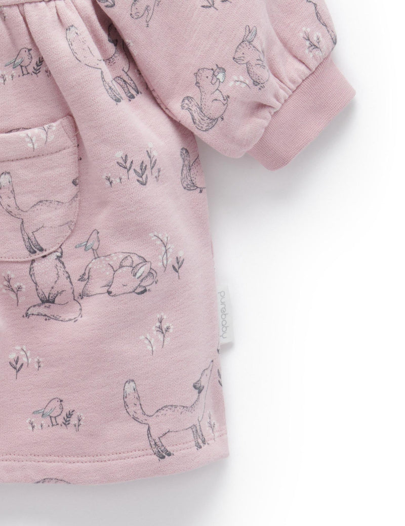 Fleece Dress - Forest Gathering Print