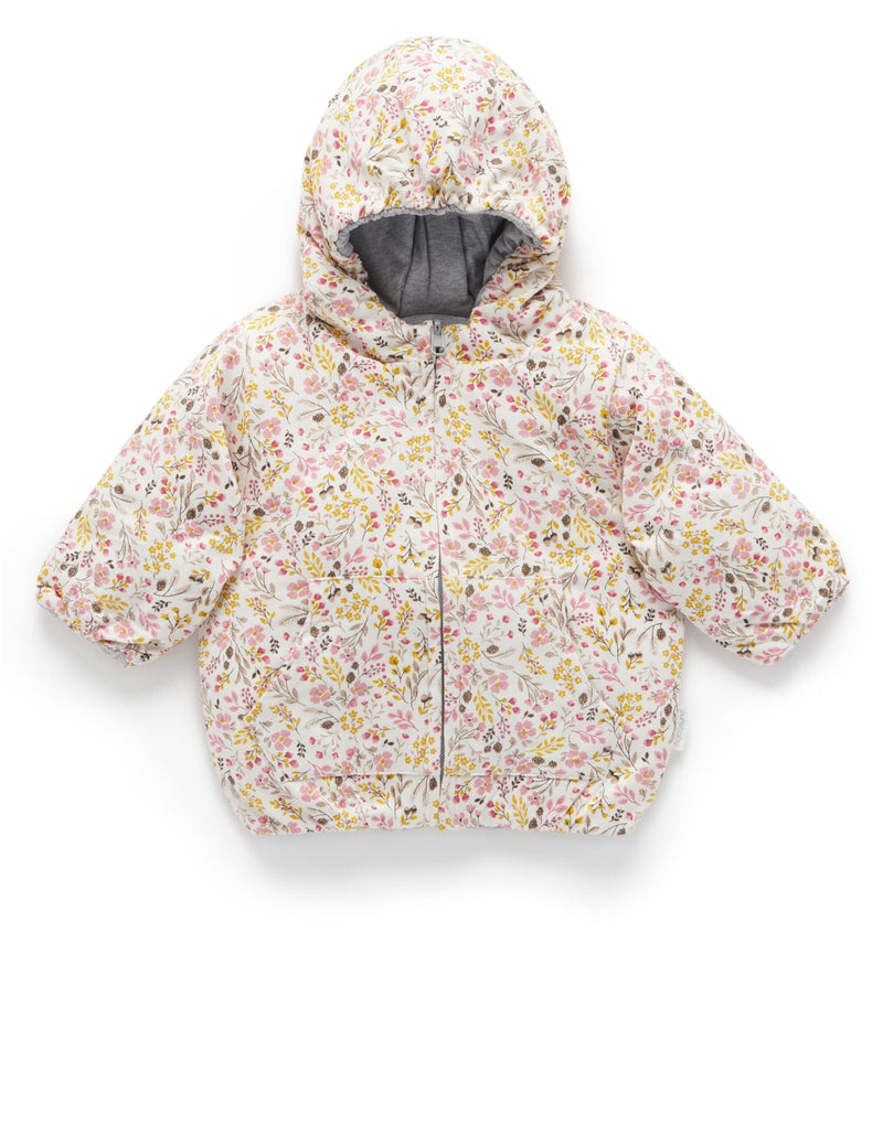 Reversible Quilted Jacket - WINTER FLORAL PRINT