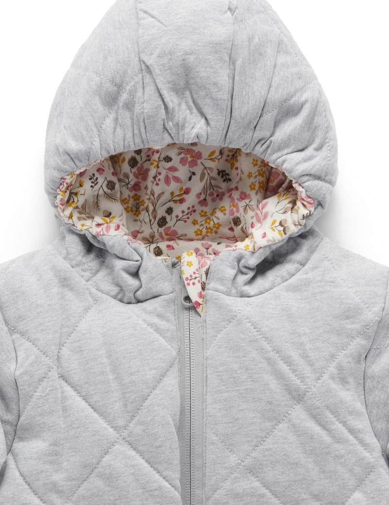 Reversible Quilted Jacket - WINTER FLORAL PRINT