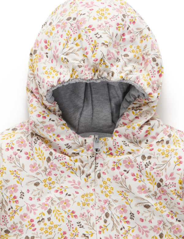 Reversible Quilted Jacket - WINTER FLORAL PRINT