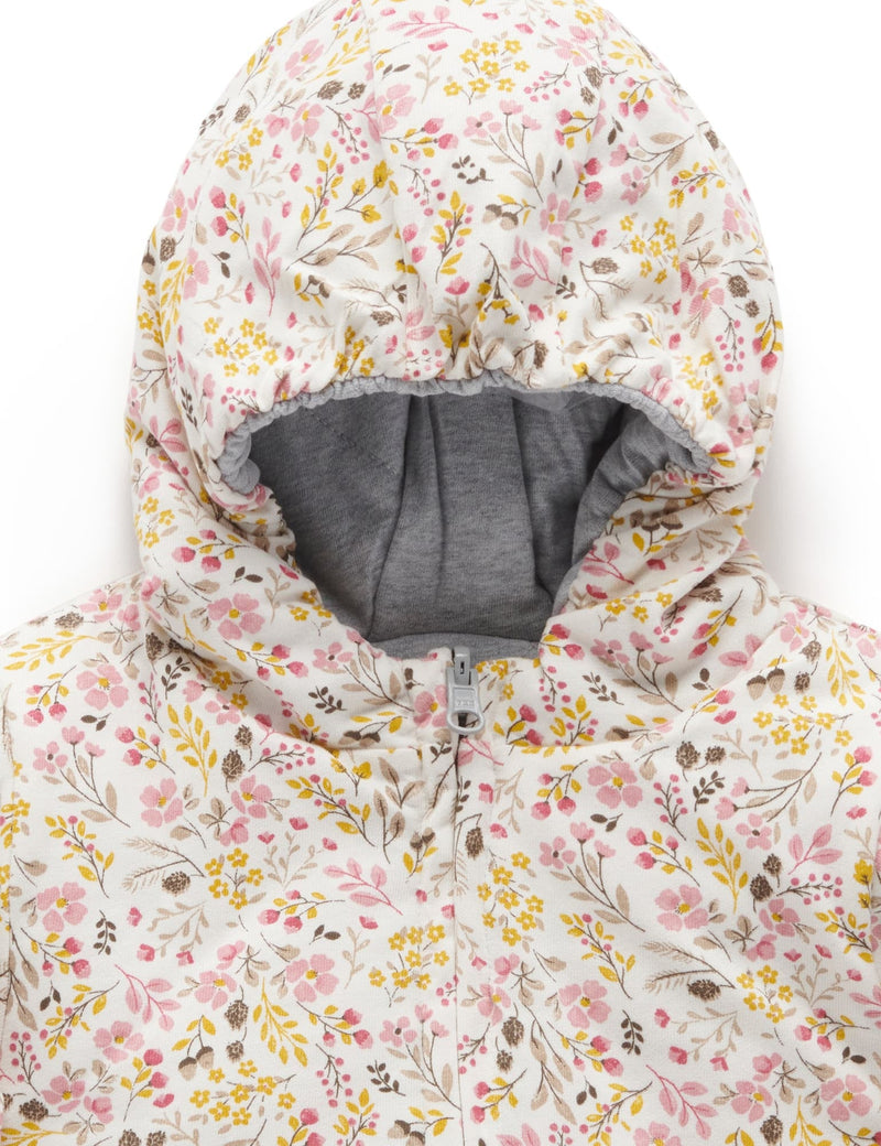 Reversible Quilted Jacket - WINTER FLORAL PRINT