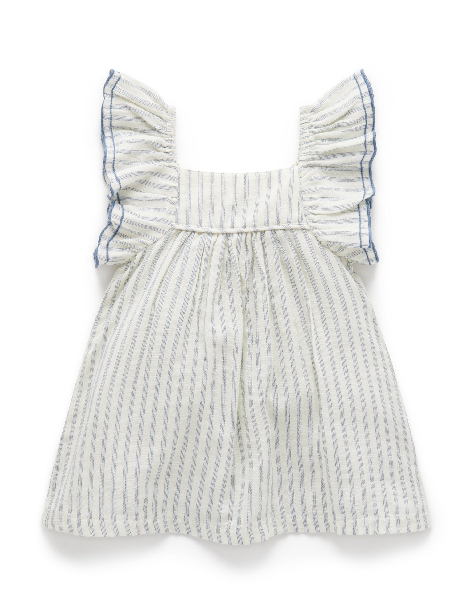 Ruffle Dress - Fine Stripe