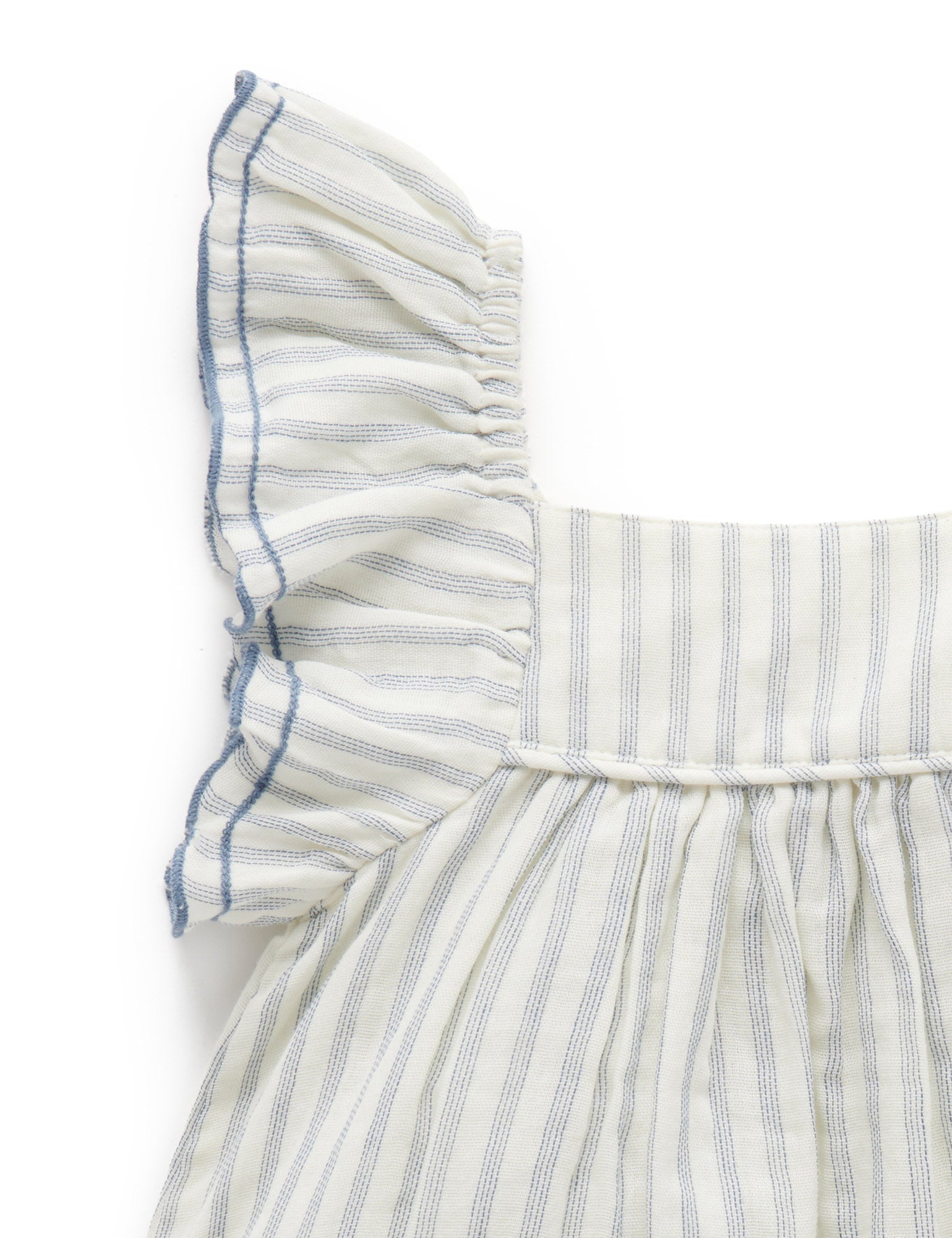 Ruffle Dress - Fine Stripe