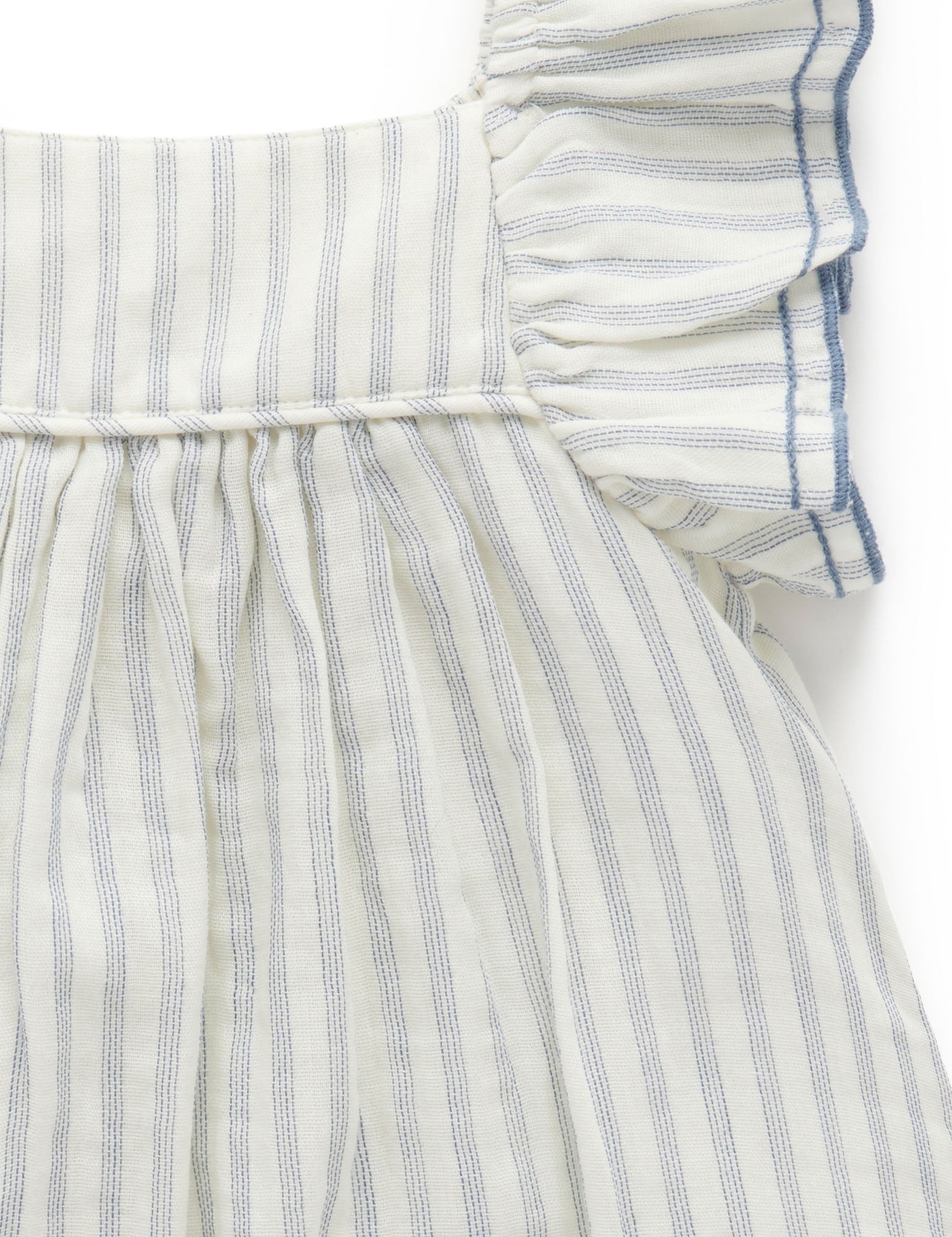 Ruffle Dress - Fine Stripe