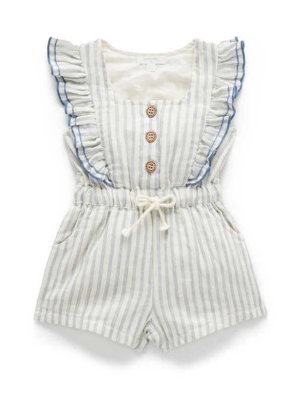 Ruffle Jumpsuit - Fine Stripe