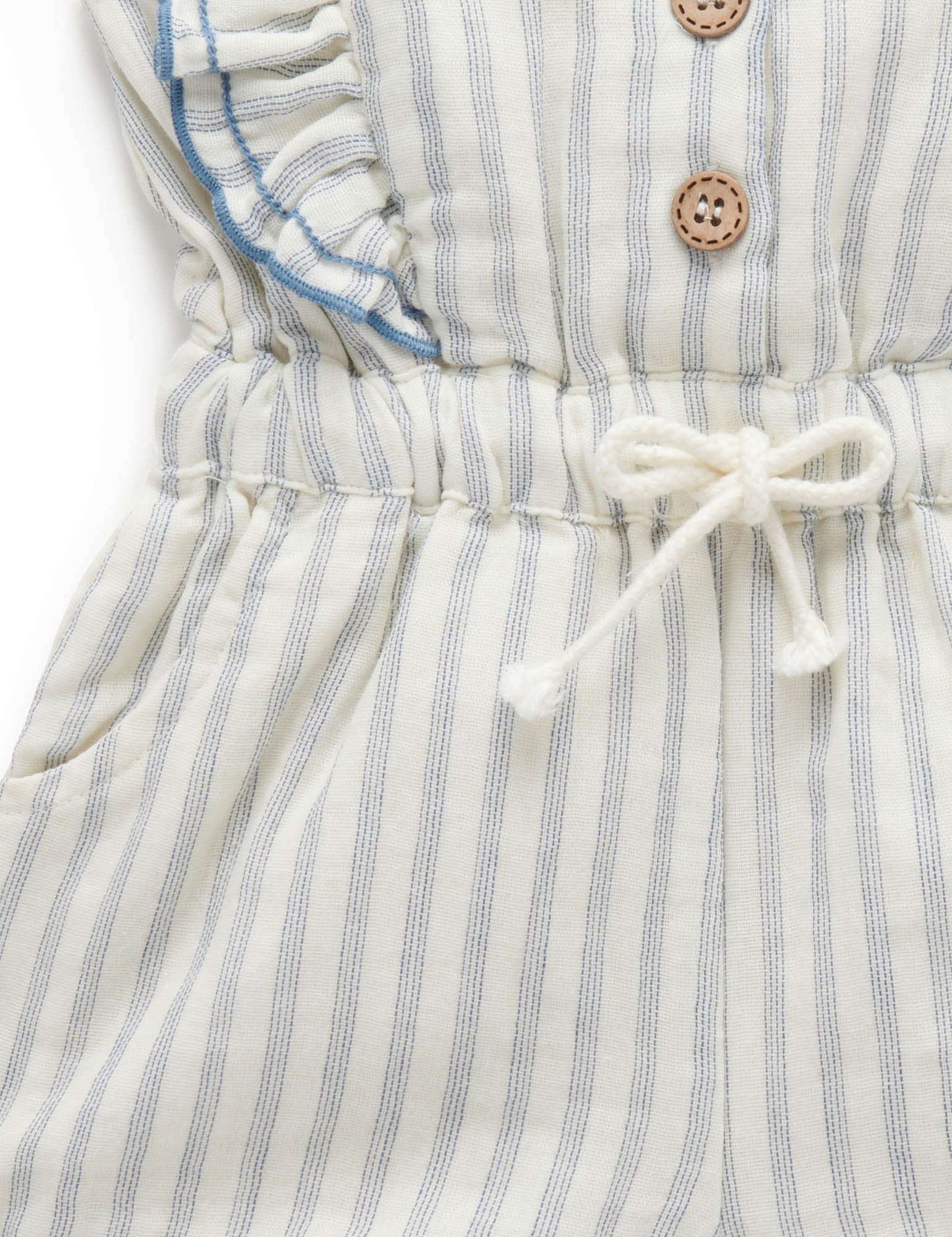 Ruffle Jumpsuit - Fine Stripe