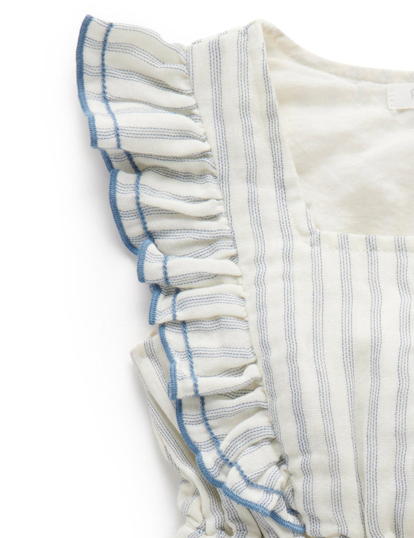 Ruffle Jumpsuit - Fine Stripe