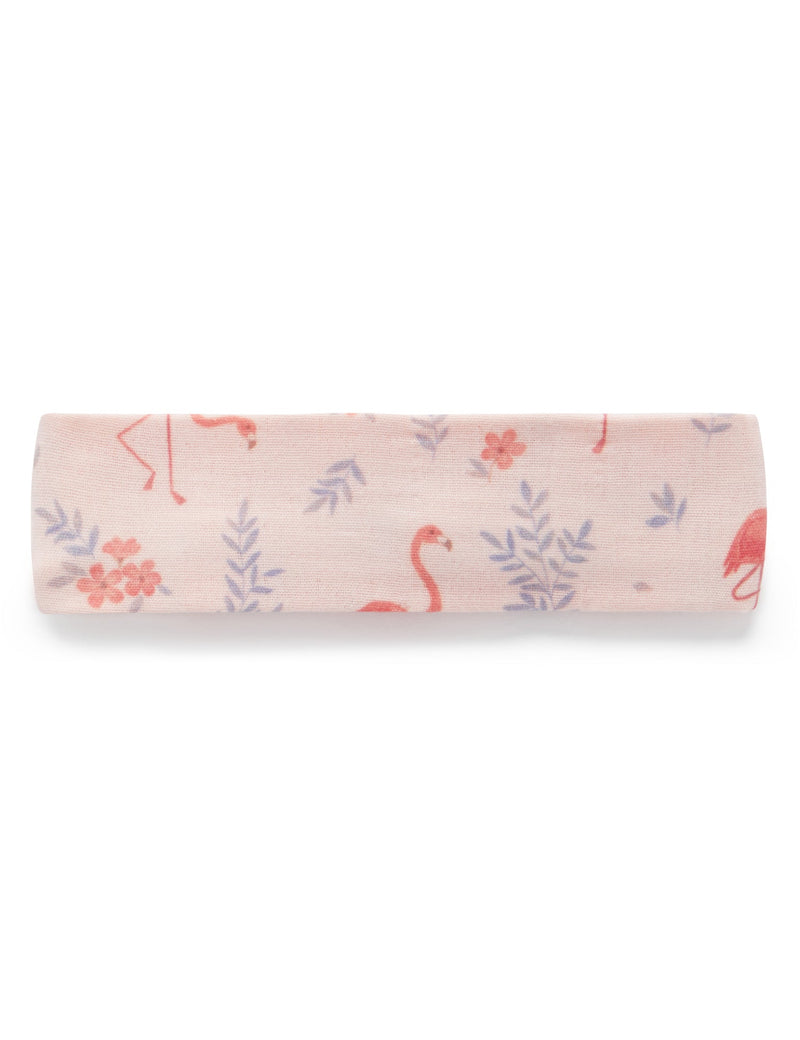 Gathered Headband - Flamingo Print