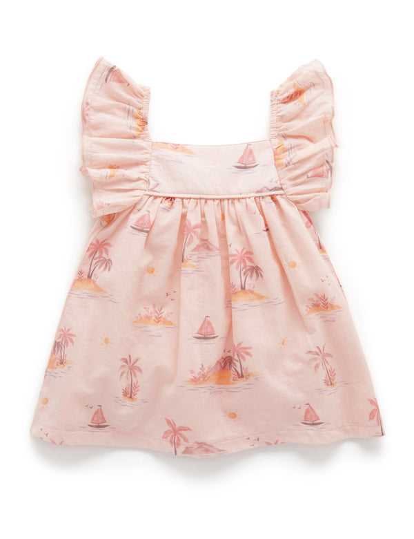 Ruffle Dress - Sunset Print