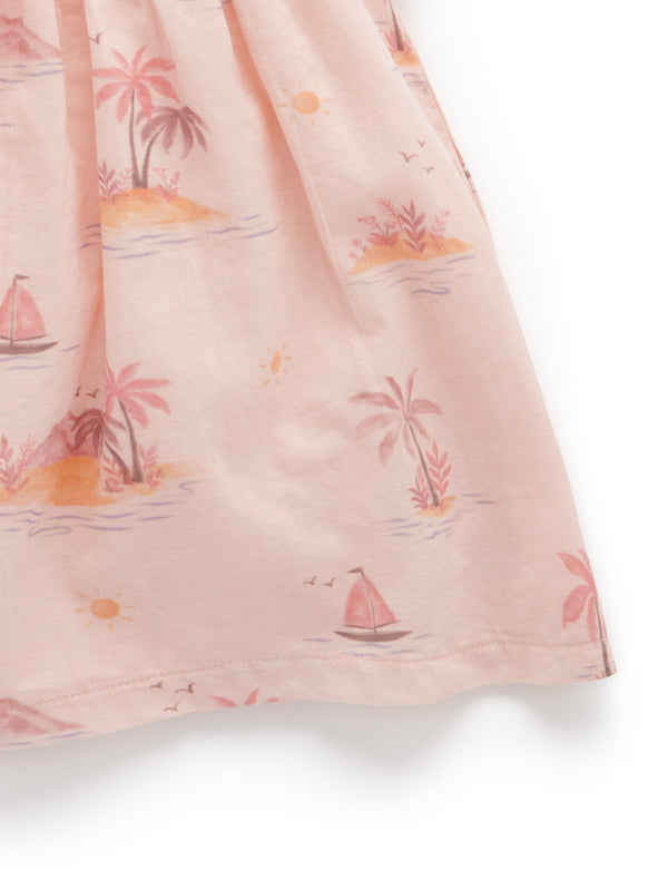 Ruffle Dress - Sunset Print