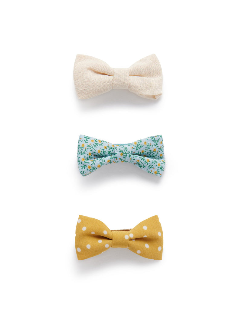 3 Pack Ribbon Bows Clips - Honey Mix