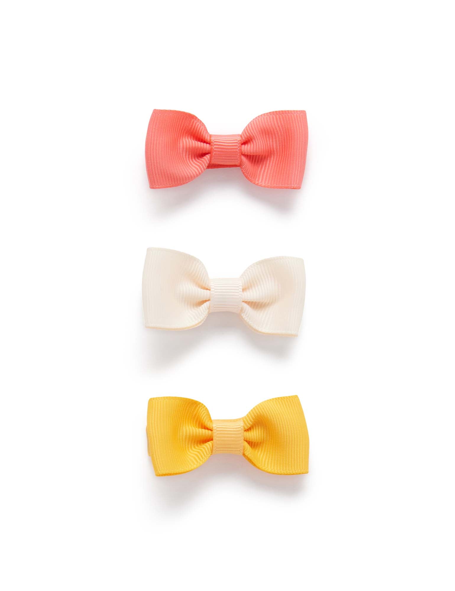 3 Pack Ribbon Bows Clips - Multi Coloured