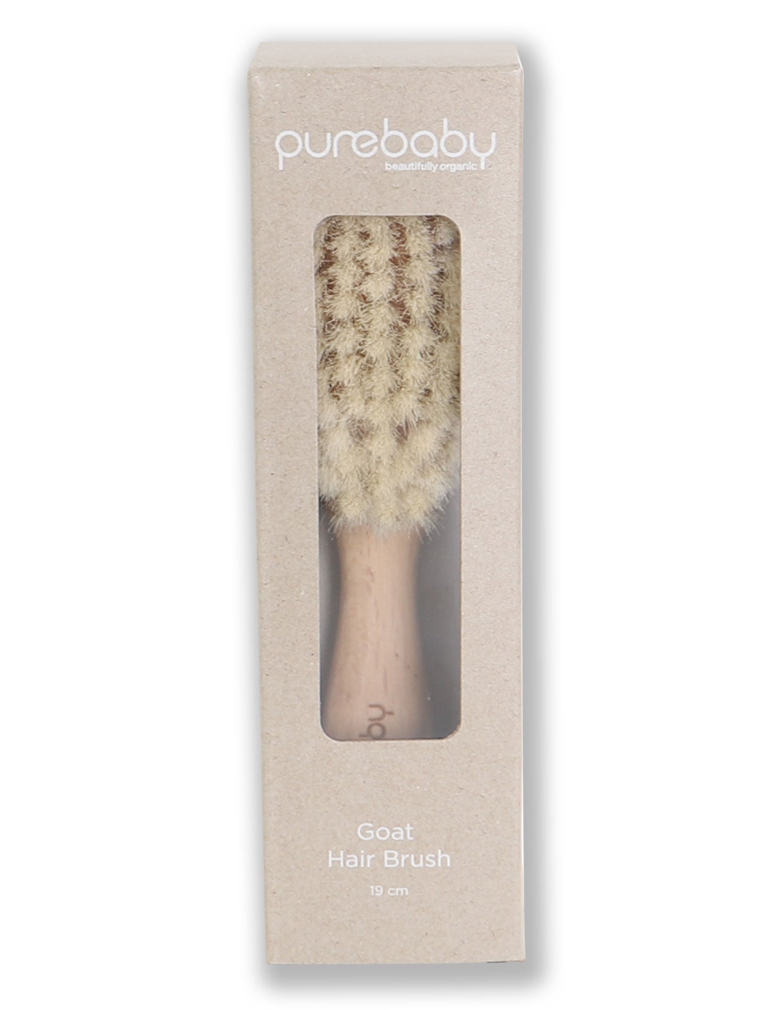 Purebaby Goat Hair Brush w box - NATURAL
