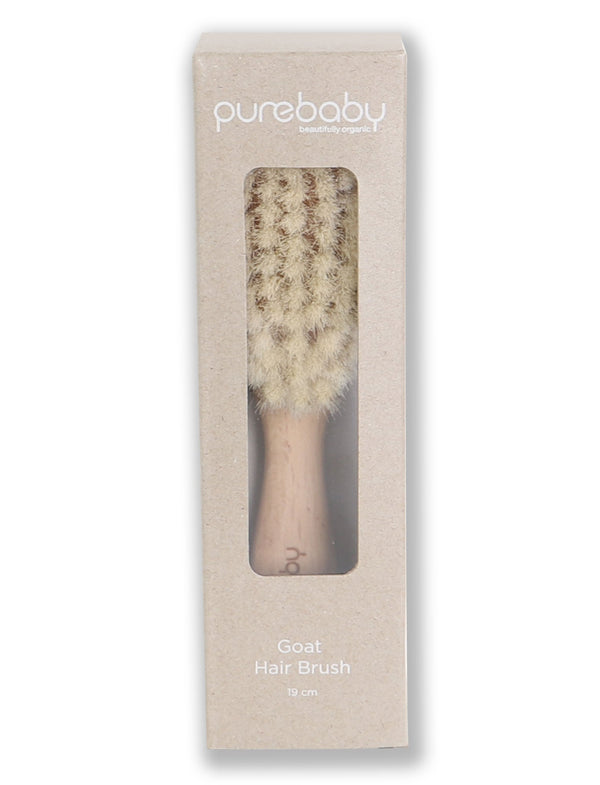 Purebaby Goat Hair Brush w box - NATURAL