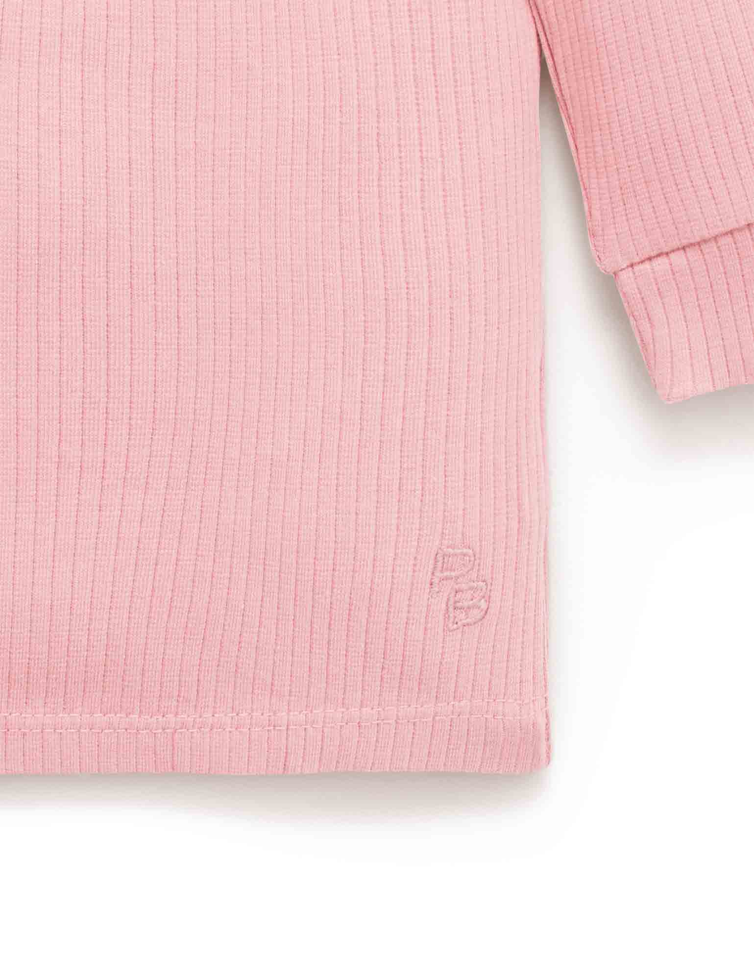 Rib L/Slv Henley Tee - Dusty Rose