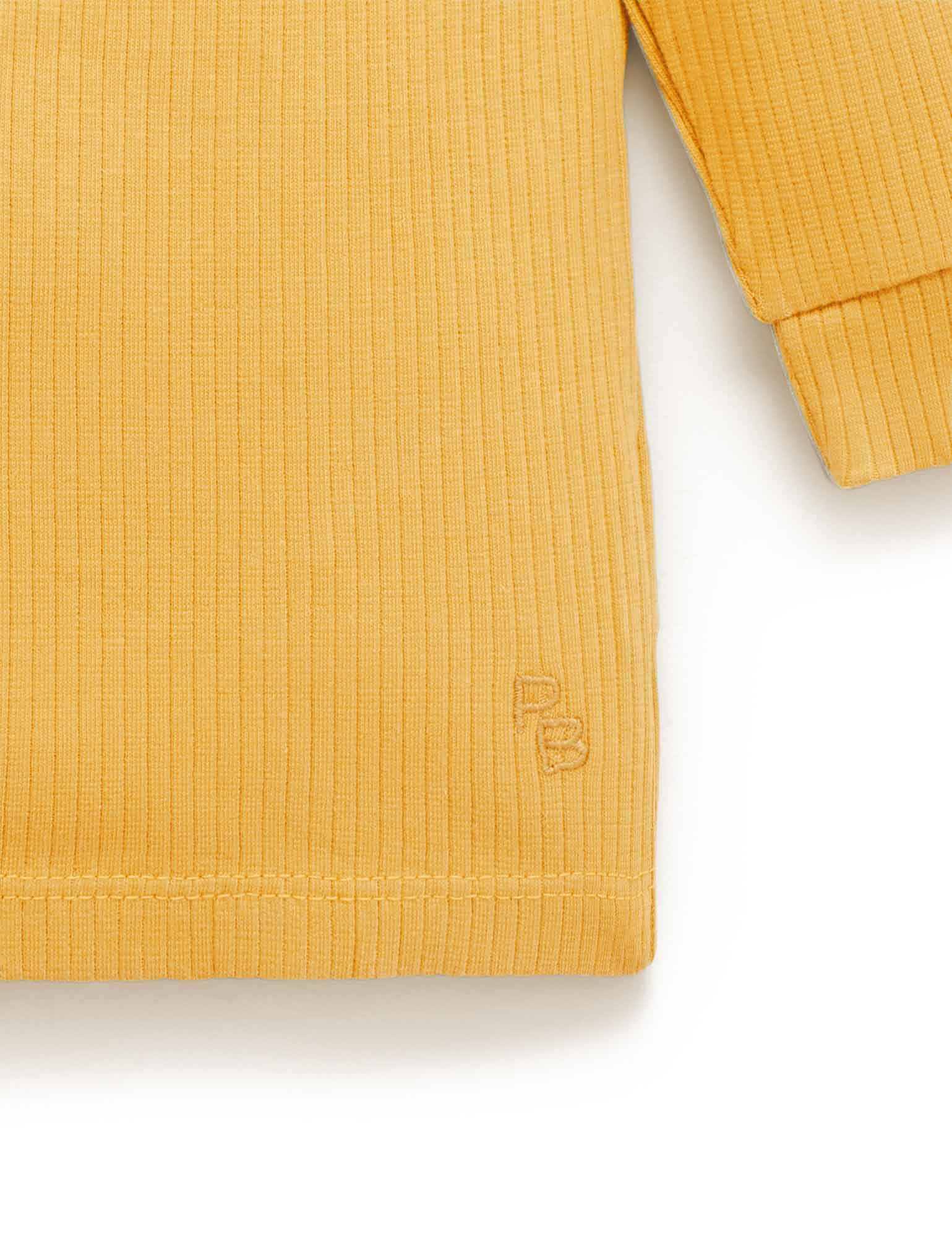Rib L/Slv Henley Tee - Golden