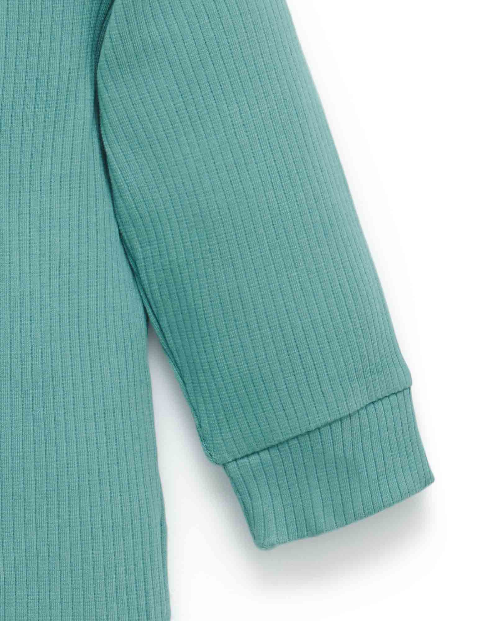 Rib L/Slv Henley Tee - Moss Green