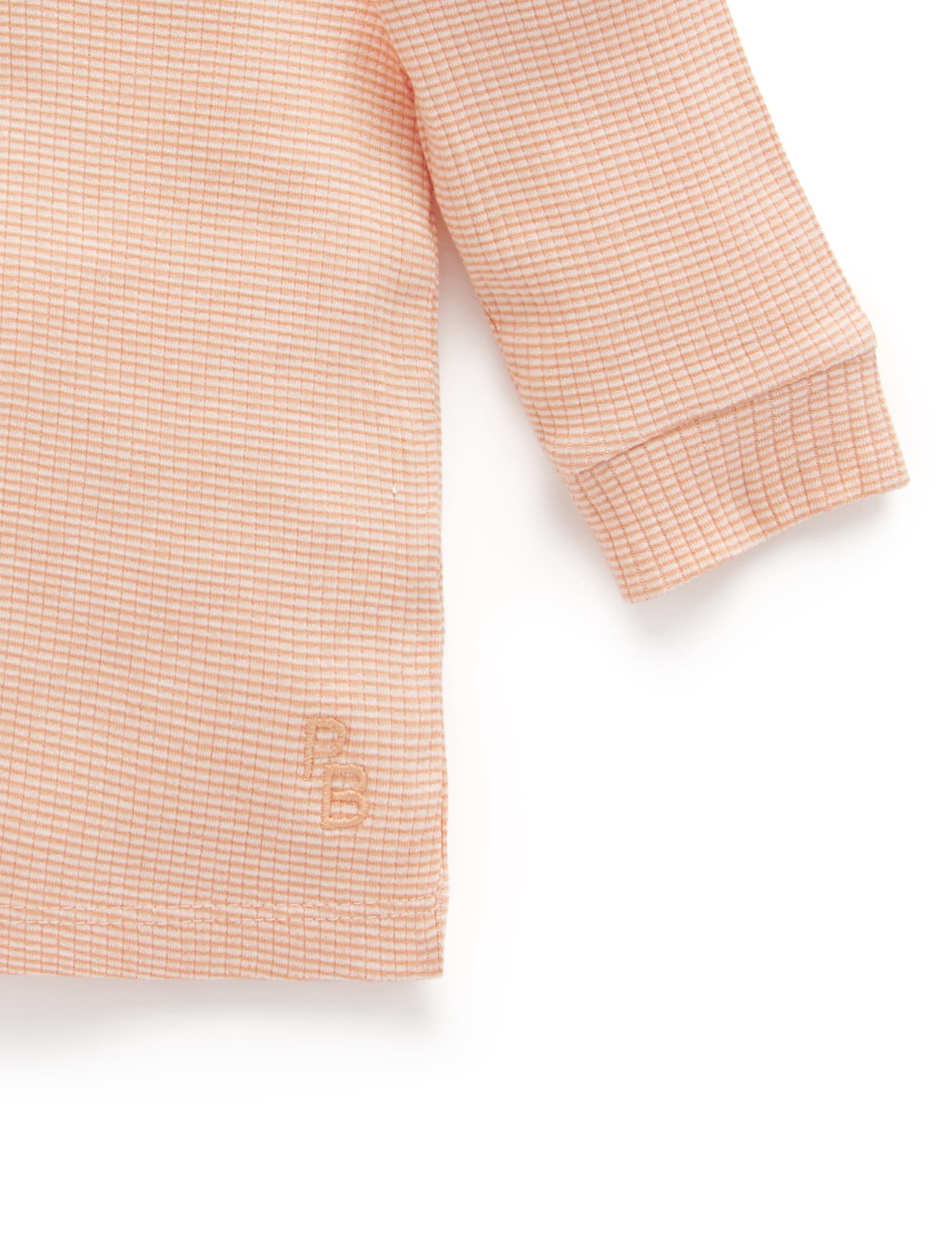Rib L/Slv Henley Tee - Orange Stripe