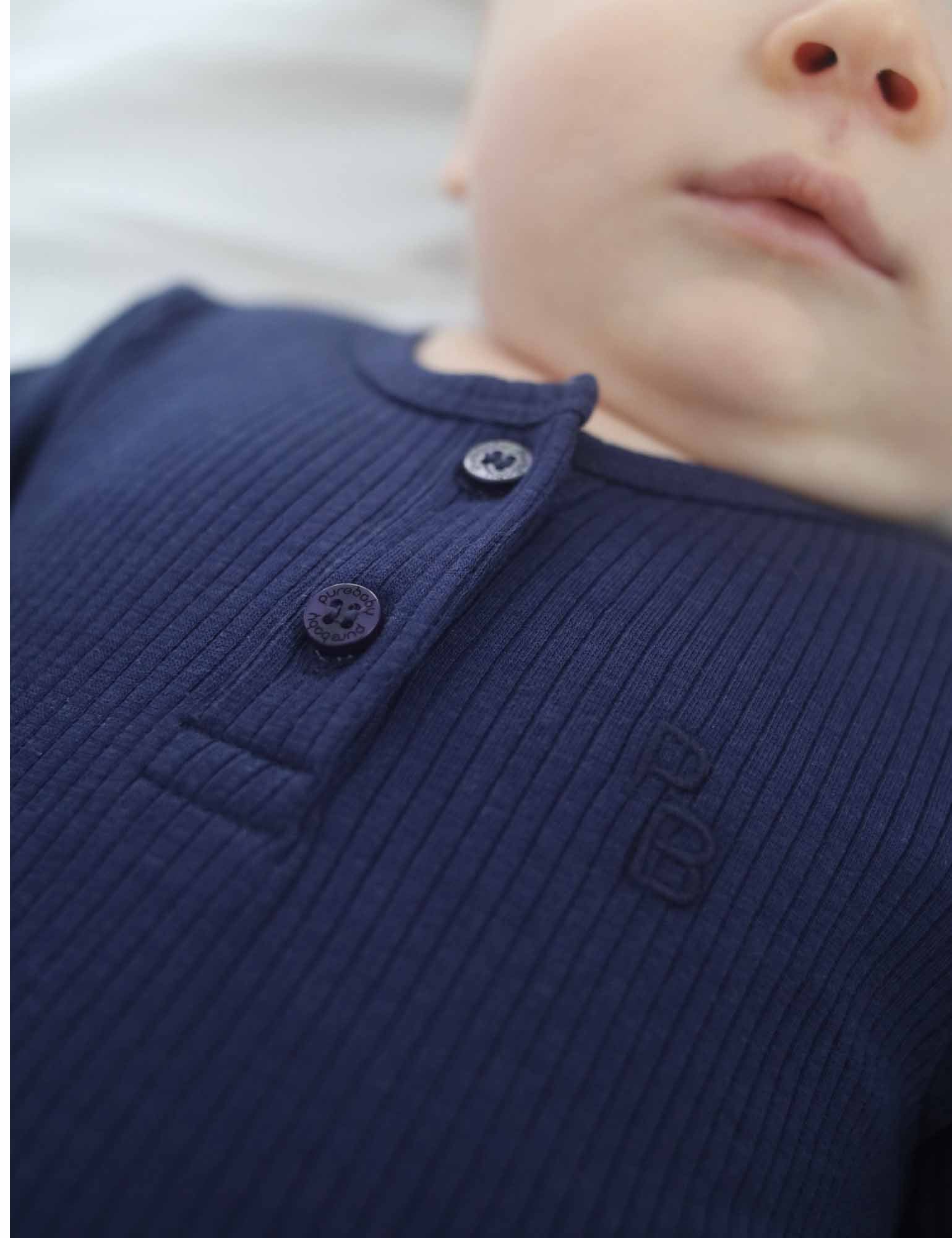 Rib L/Slv Henley Tee - Winter Navy