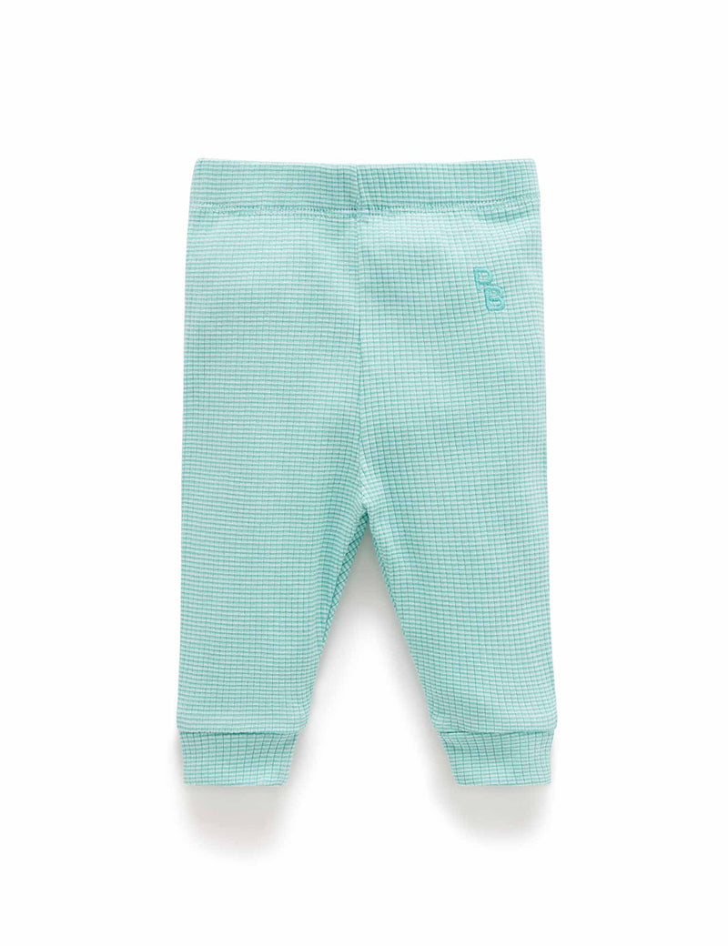 Rib Leggings - Aquamarine Stripe