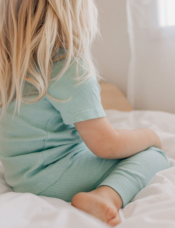 Rib Leggings - Aquamarine Stripe
