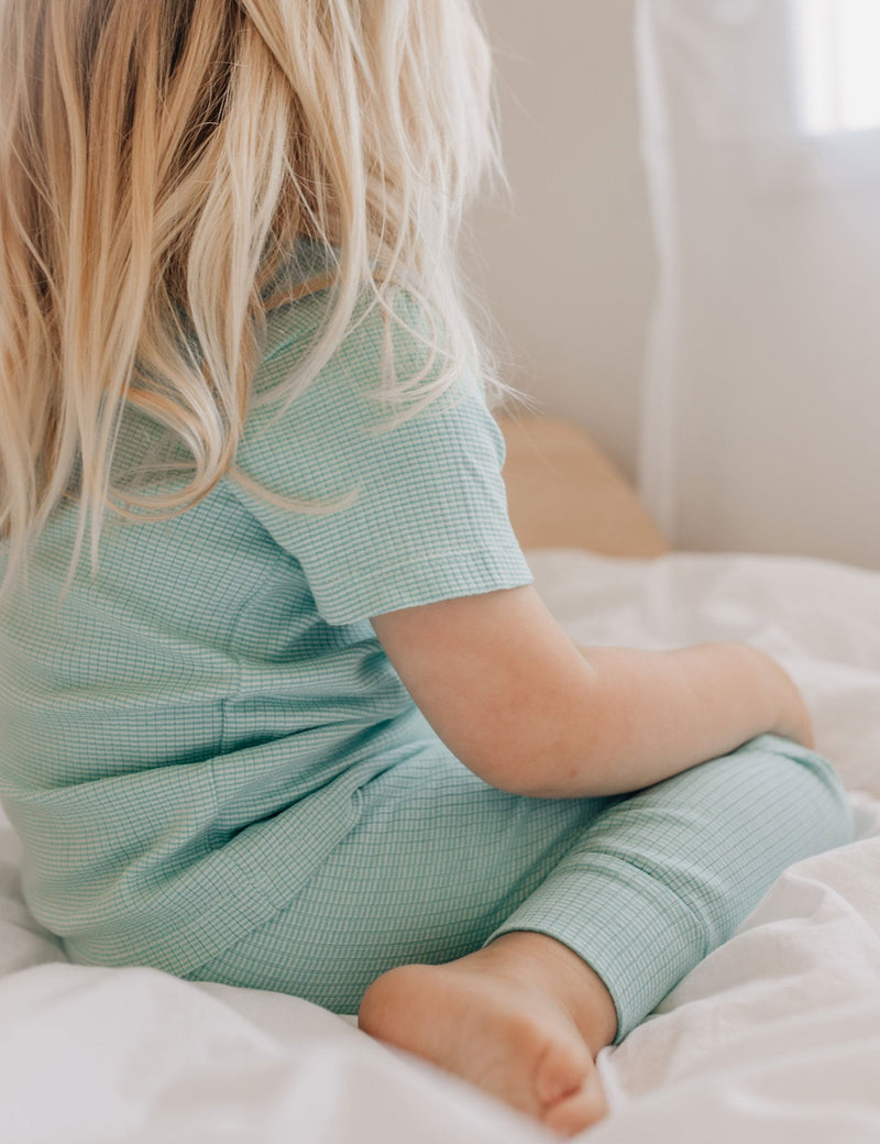 Rib Leggings - Aquamarine Stripe