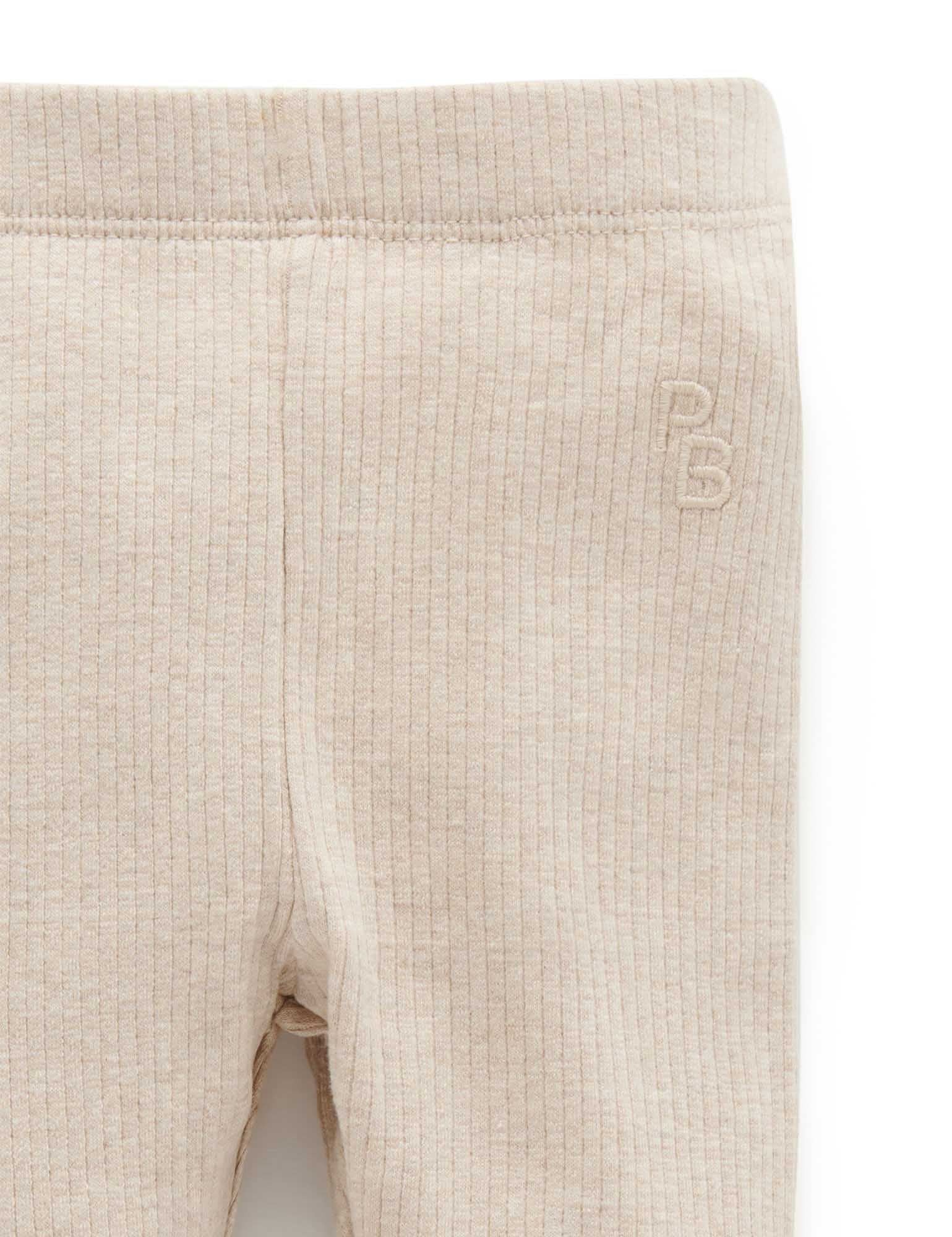 Rib Leggings - Biscuit Melange