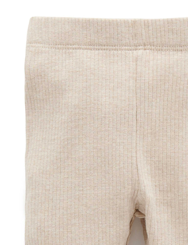 Rib Leggings - Biscuit Melange