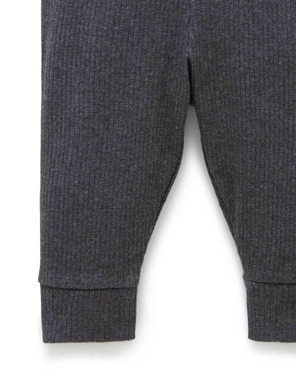 Rib Leggings - Charcoal Melange