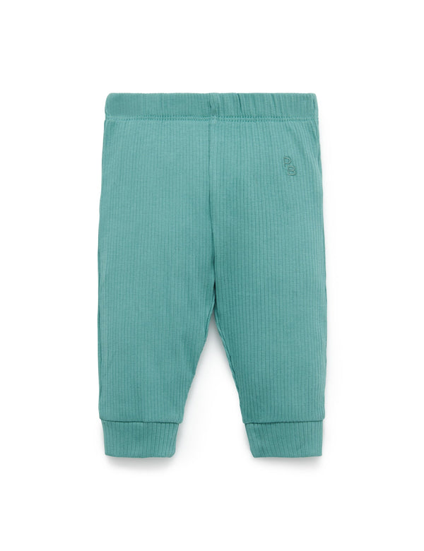Rib Leggings - Moss Green