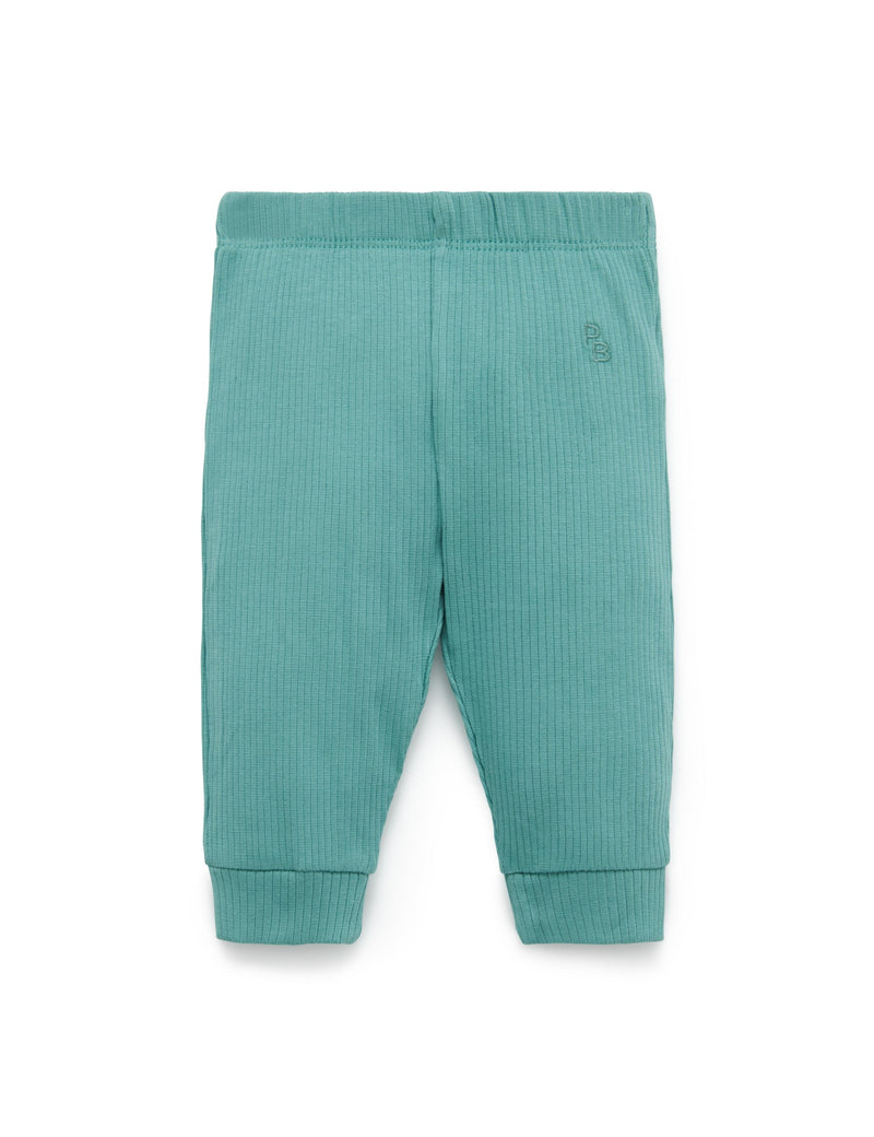 Rib Leggings - Moss Green