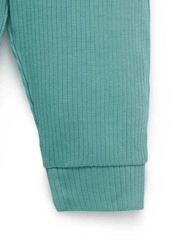Rib Leggings - Moss Green