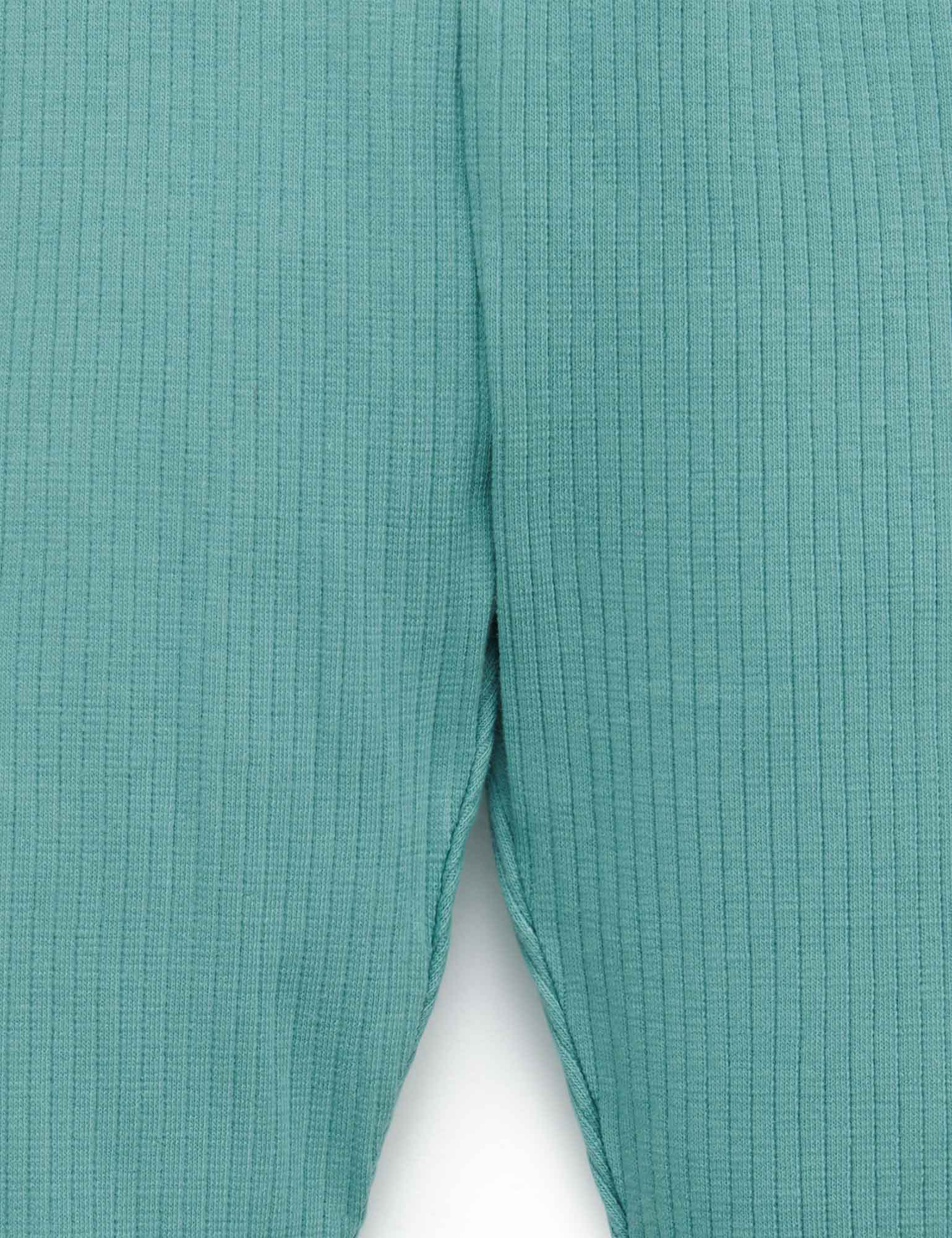 Rib Leggings - Moss Green