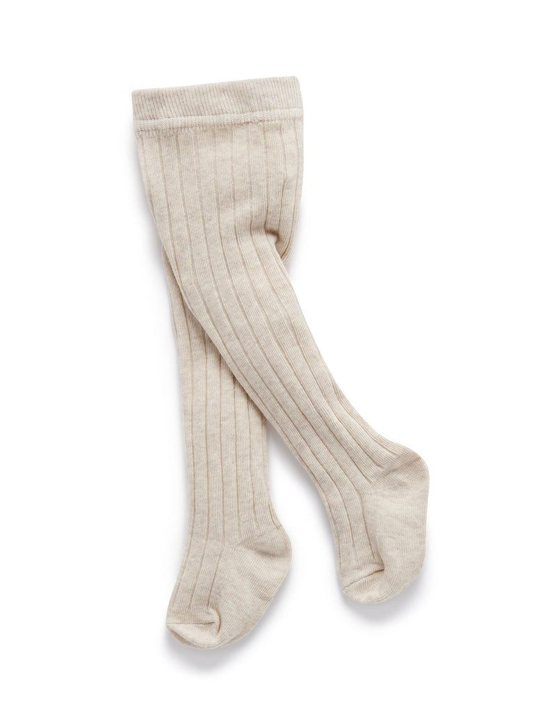 Rib Tights - ECRU MELANGE