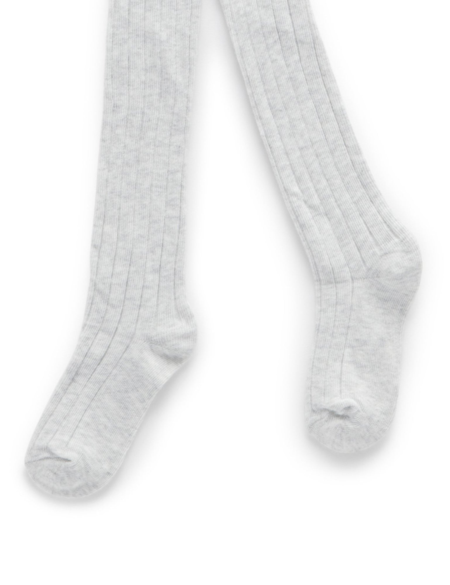 Rib Tights - Pale Grey Melange