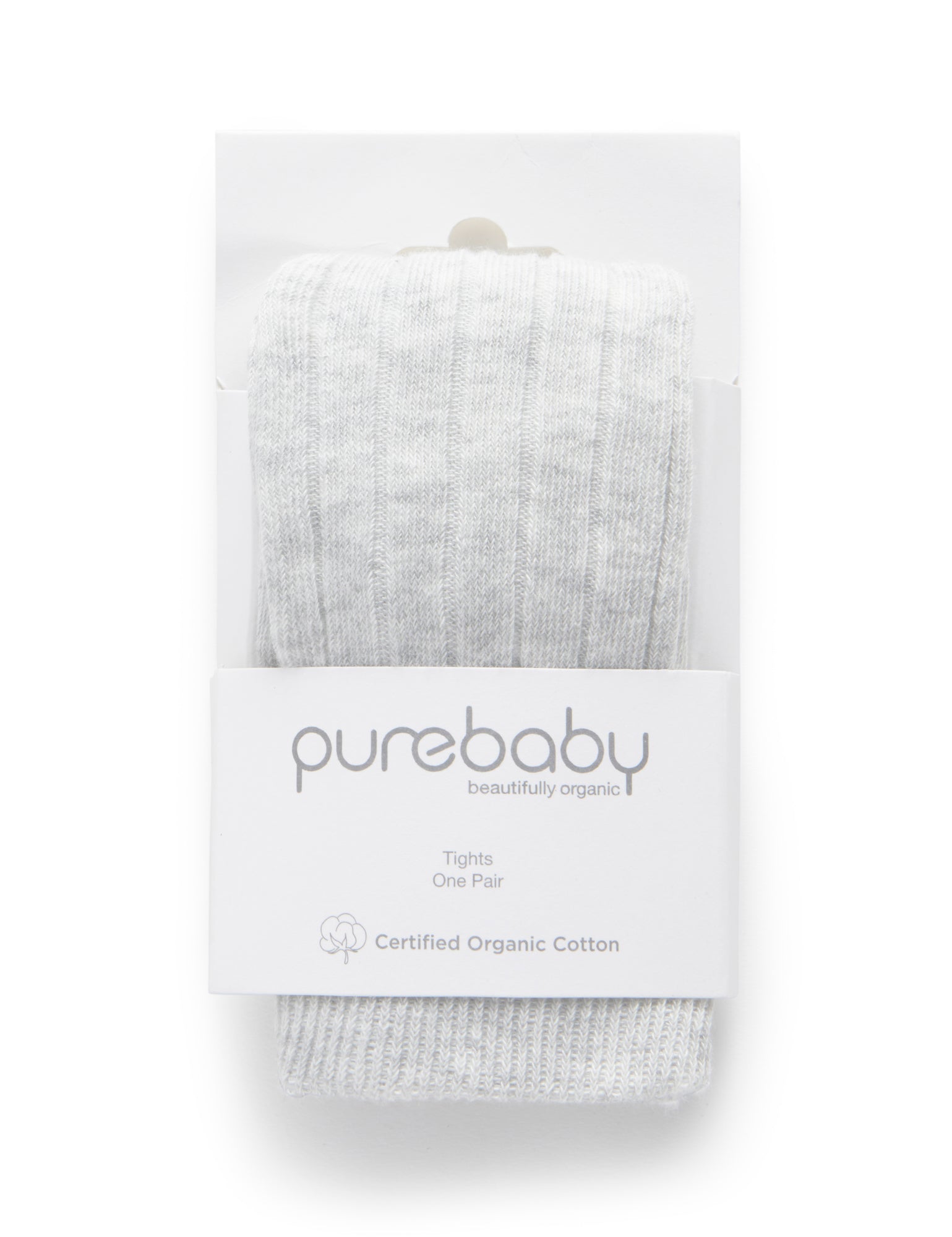 Rib Tights - Pale Grey Melange