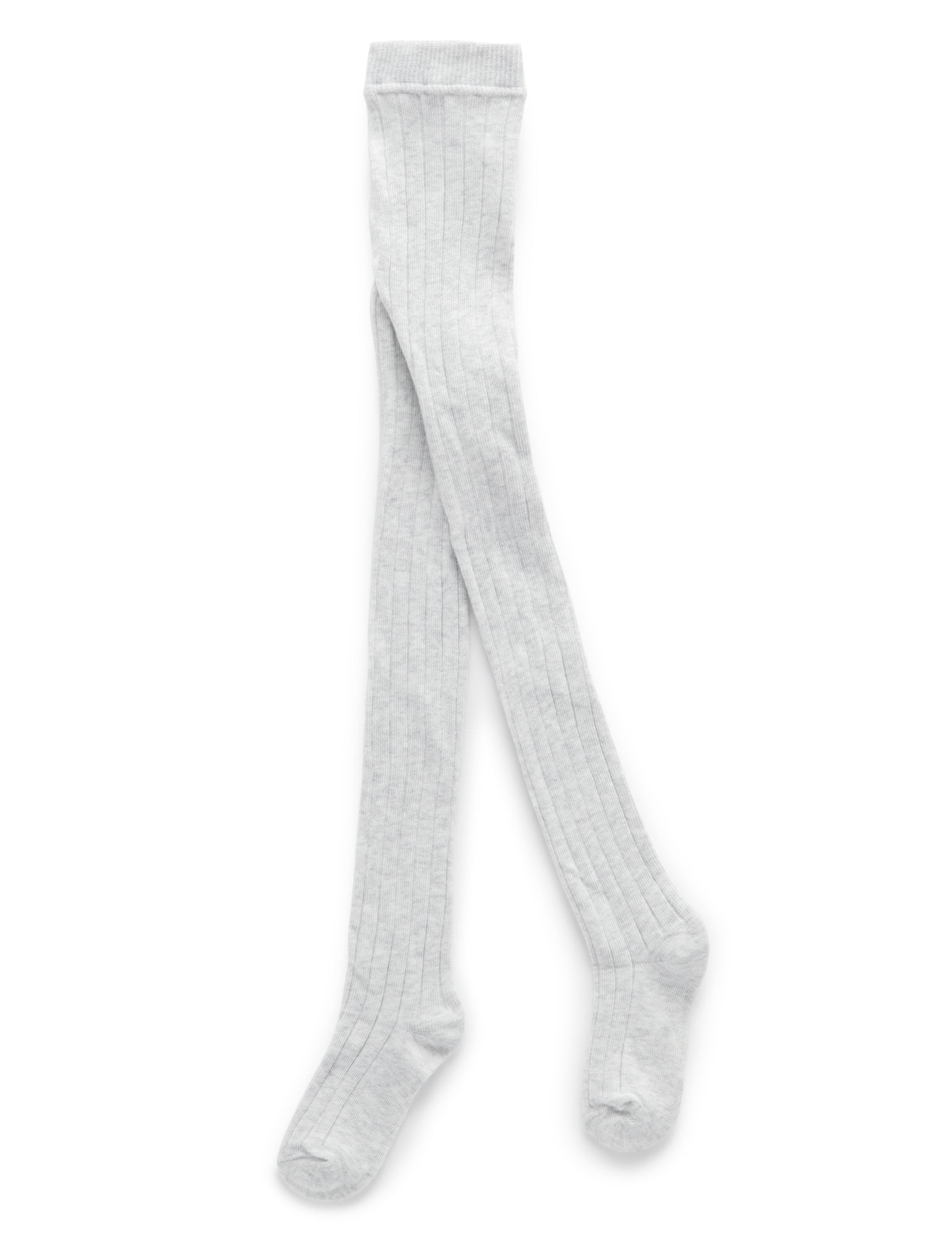 Rib Tights - Pale Grey Melange