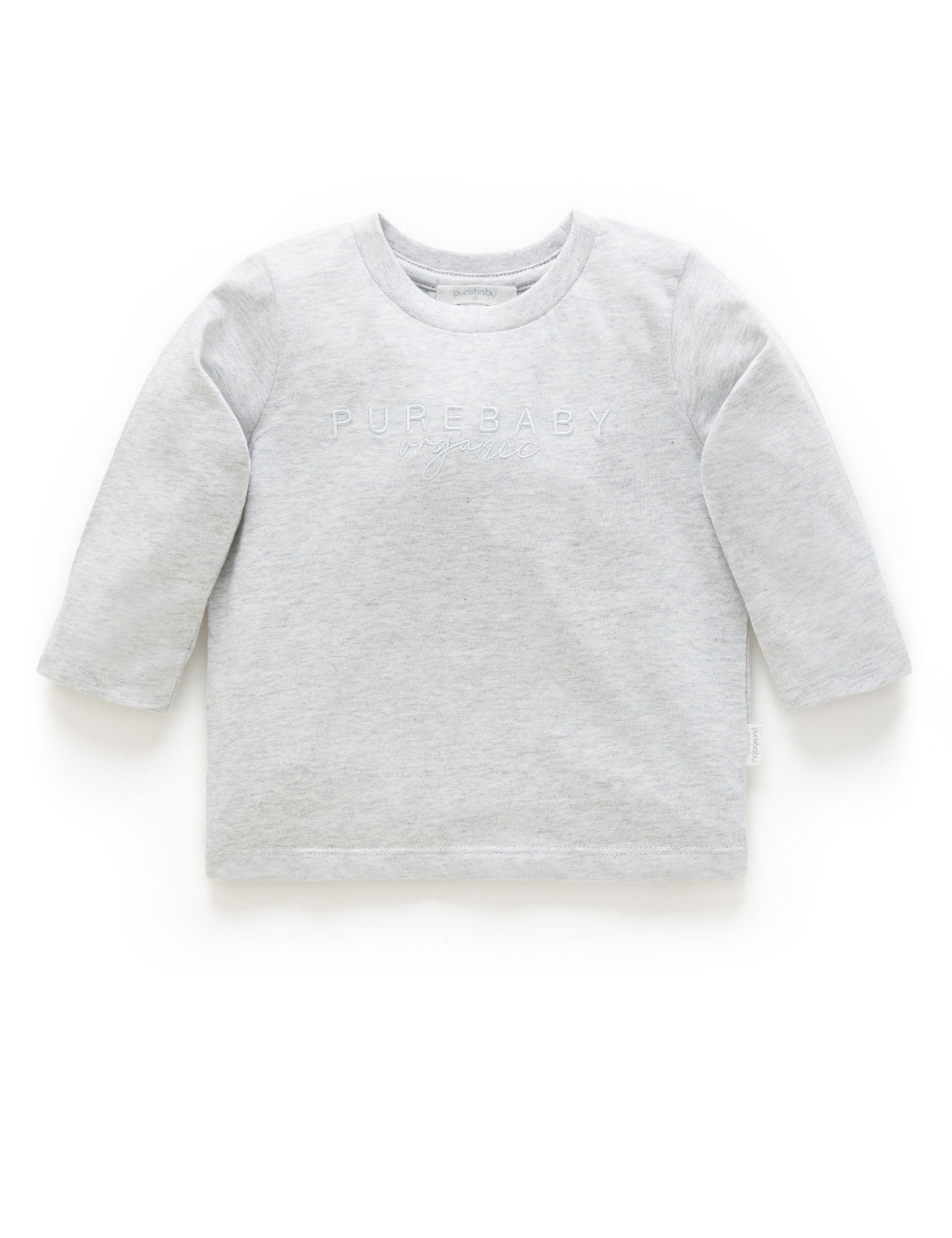 PB Logo L/Sleeve Tee - Pale Grey Melange