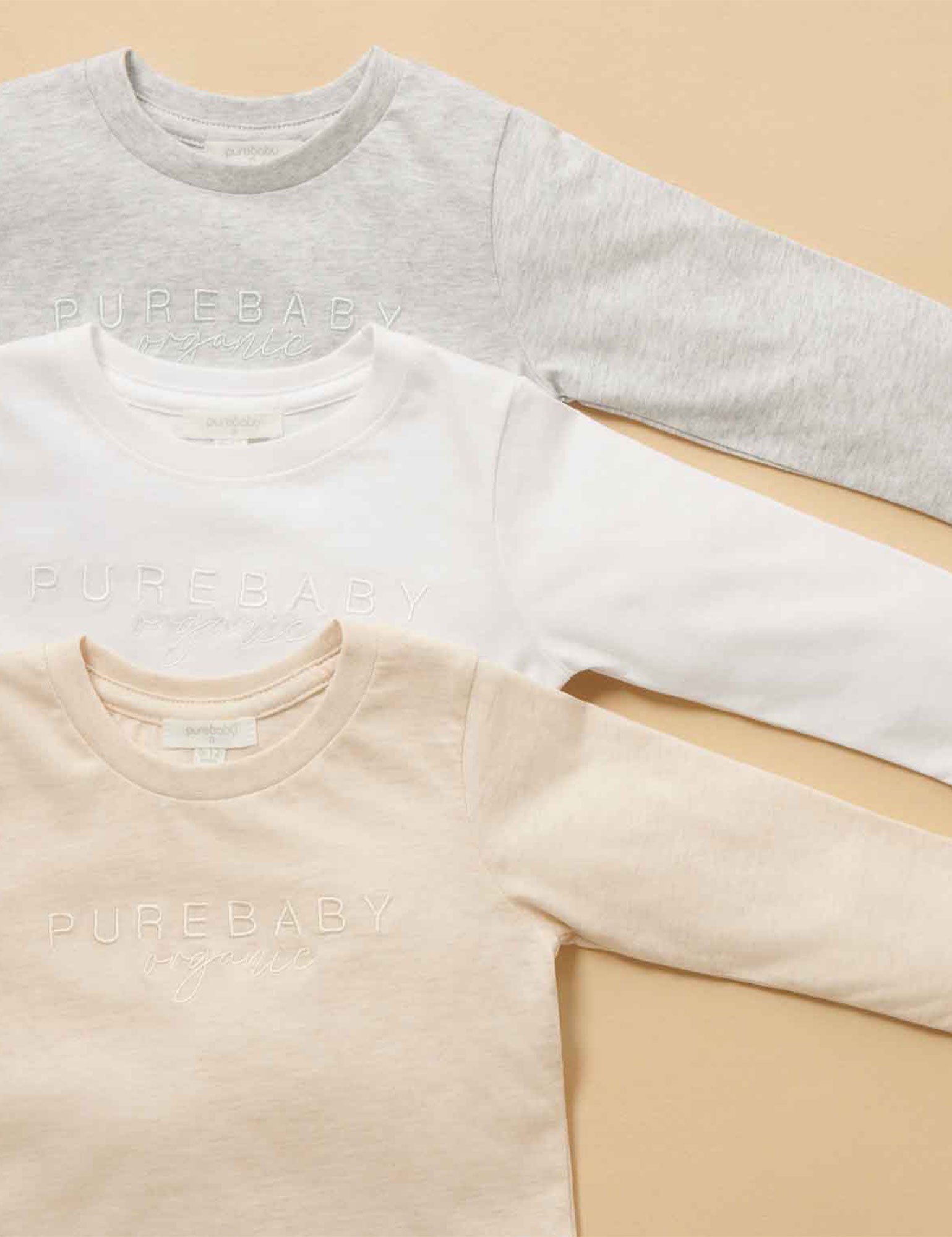 PB Logo L/Sleeve Tee - Pale Grey Melange