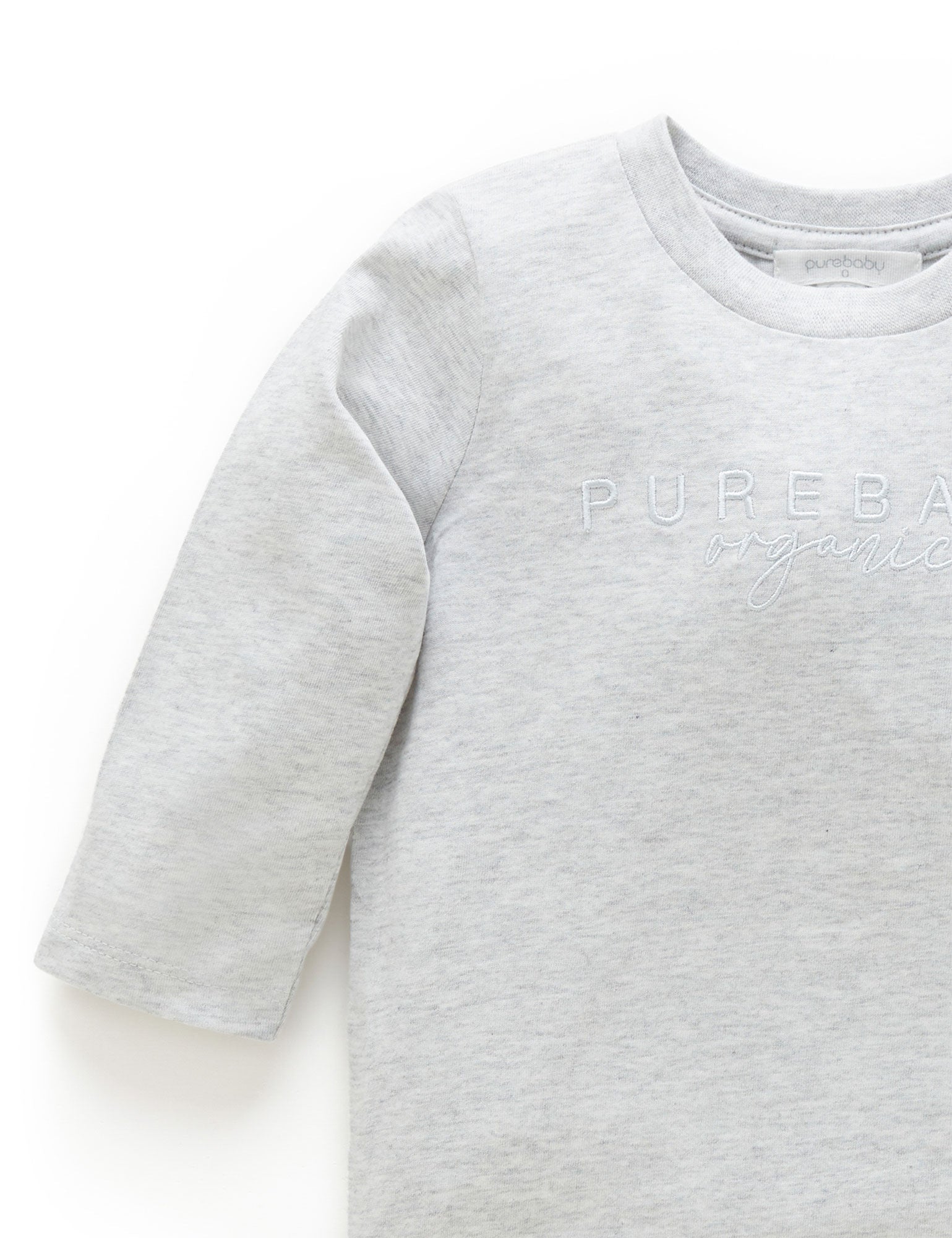 PB Logo L/Sleeve Tee - Pale Grey Melange