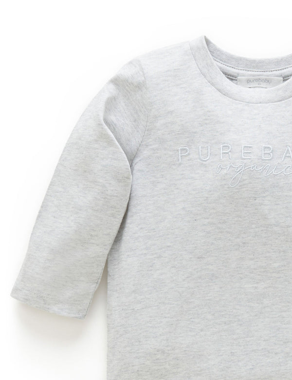 PB Logo L/Sleeve Tee - Pale Grey Melange