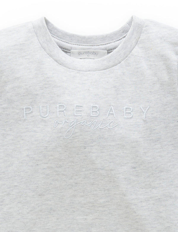 PB Logo L/Sleeve Tee - Pale Grey Melange