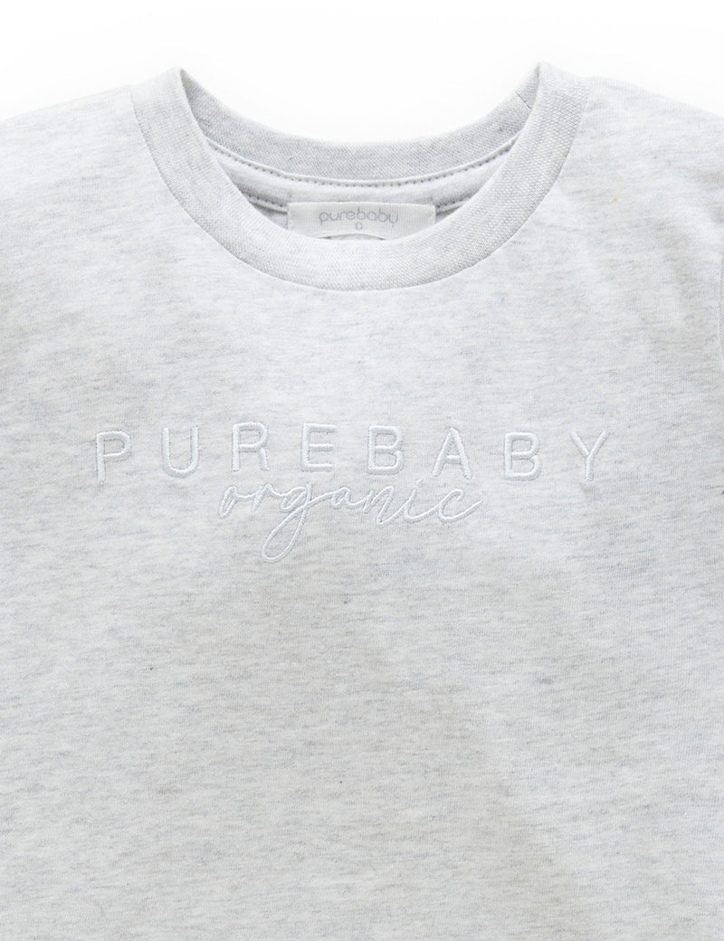 PB Logo L/Sleeve Tee - Pale Grey Melange