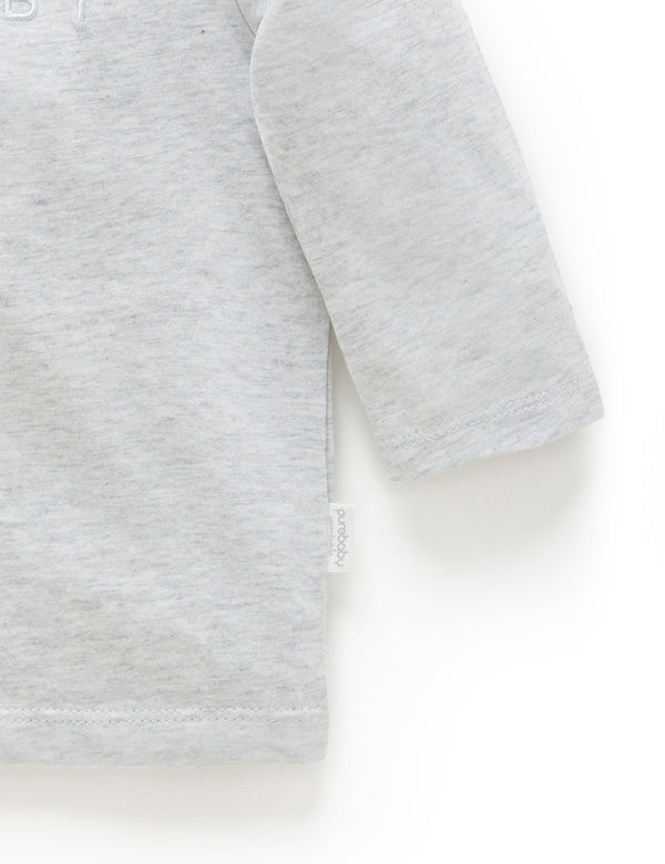 PB Logo L/Sleeve Tee - Pale Grey Melange
