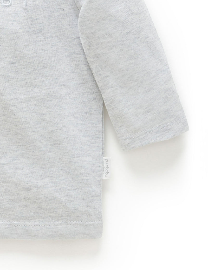 PB Logo L/Sleeve Tee - Pale Grey Melange
